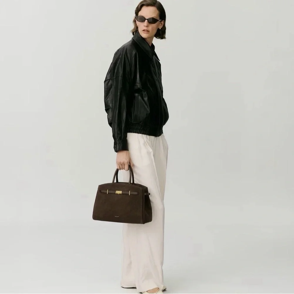 Demellier The Midi Hudson Mocha Suede & Mocha Smooth - Picture 4 of 9
